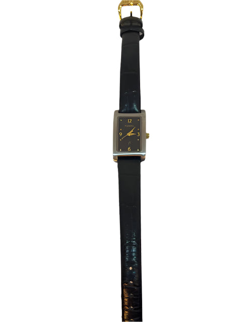 Fossil watch, Raquel (SM) Women's watch- *VINTAGE* Three-Hand, Rectangular face, thin black leather band (Retail value $170)